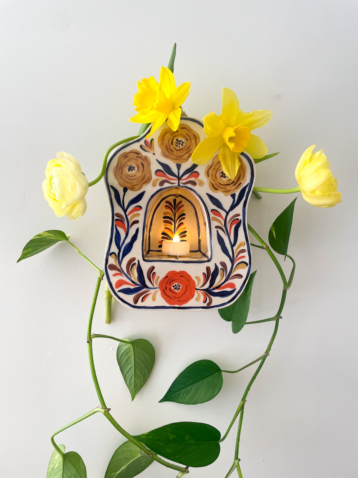 Folk Floral Wall Altar