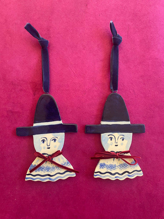 Christmas witch ornament~blue