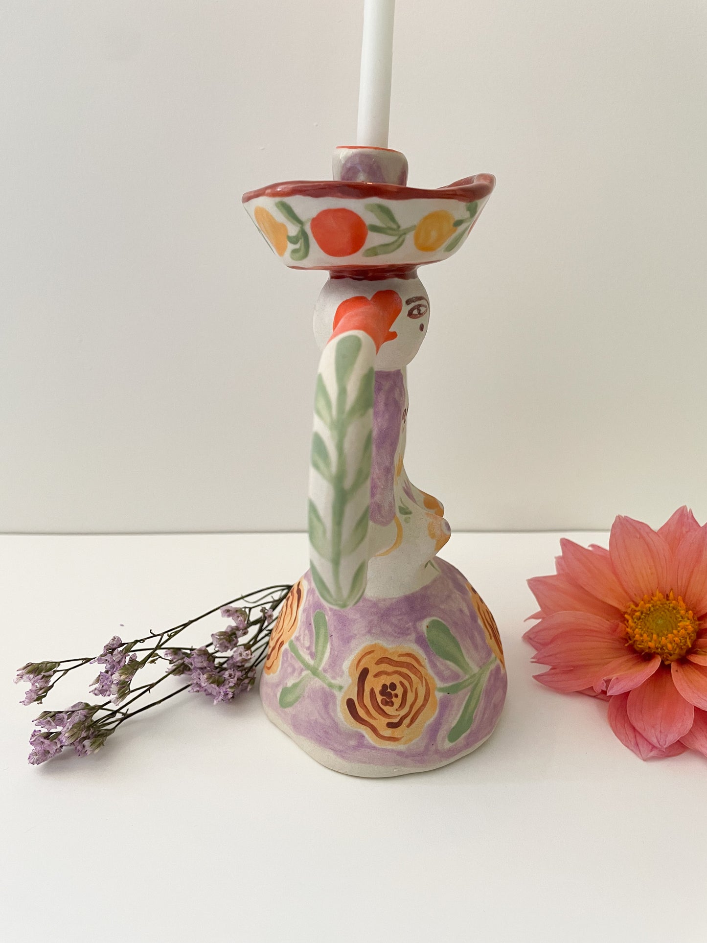 *seconds*Ceramic Candelabra Folk Lady