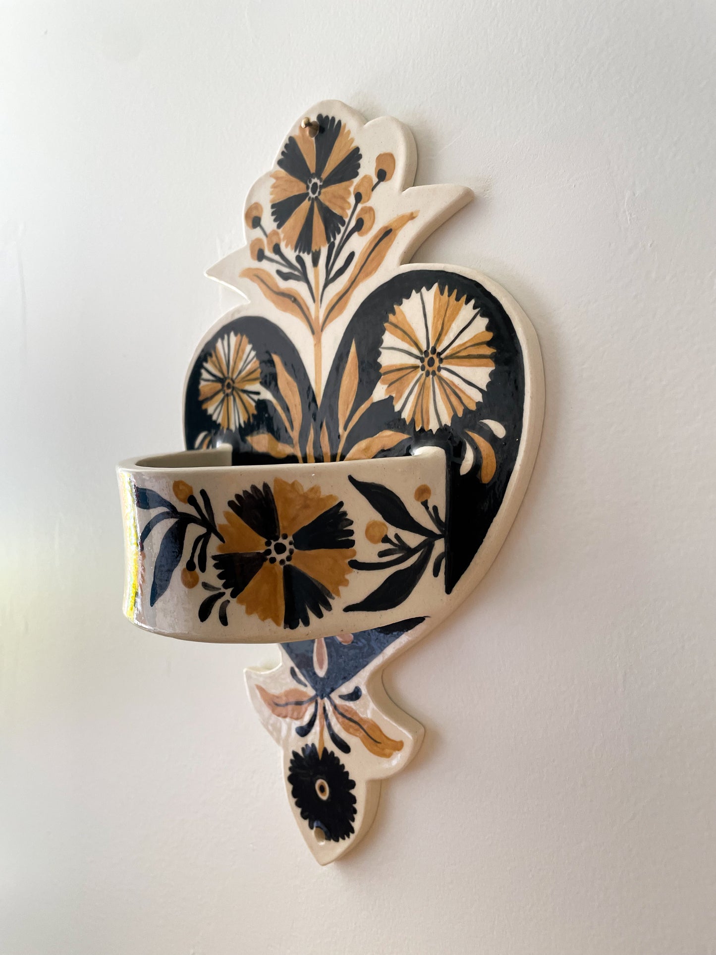 Folk Heart Wall Pocket