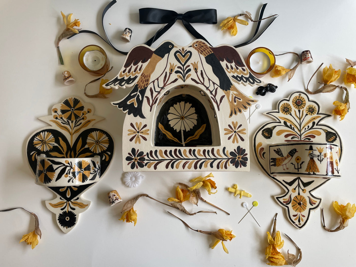 Folk Bird Wall Altar