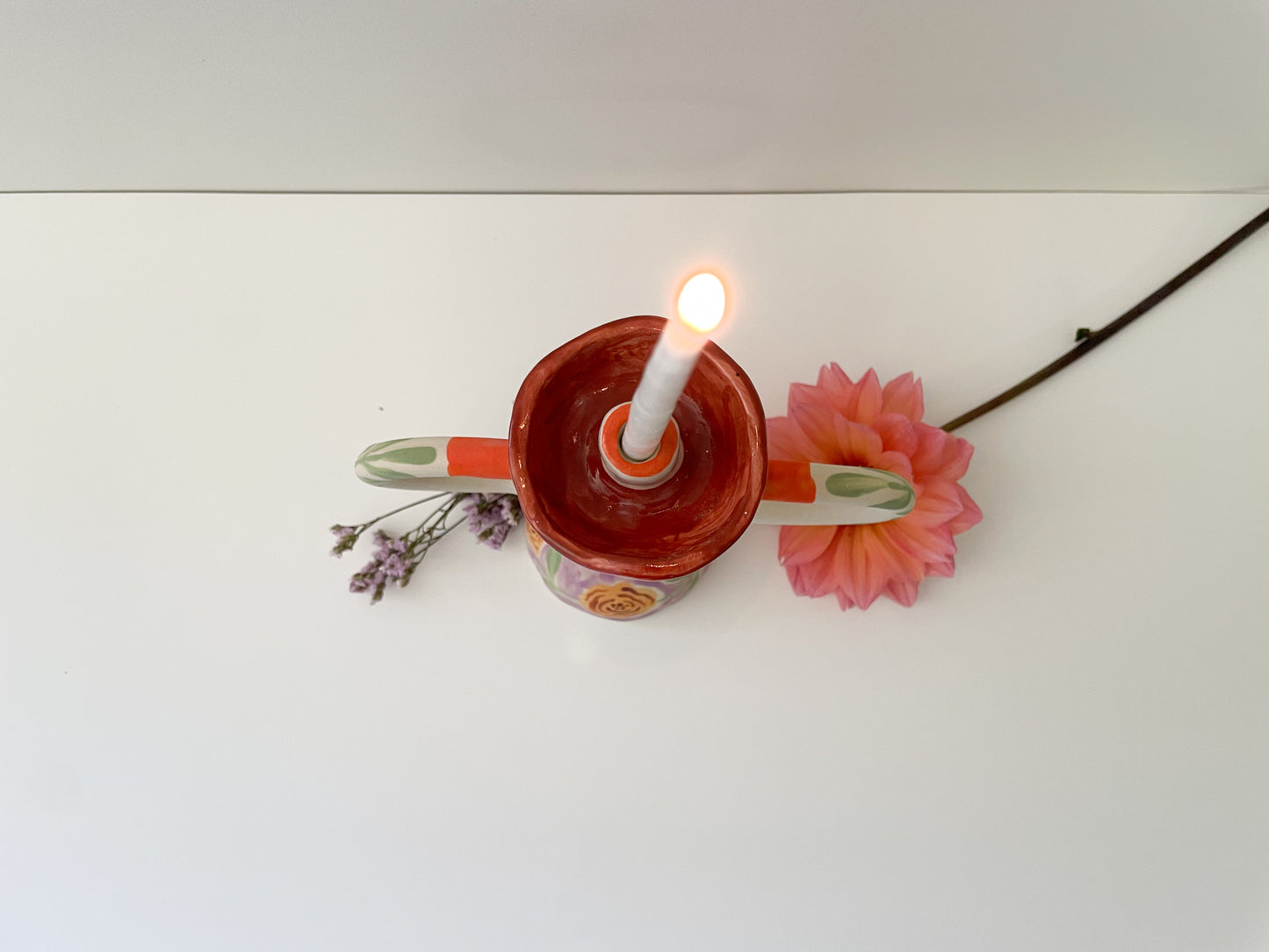*seconds*Ceramic Candelabra Folk Lady