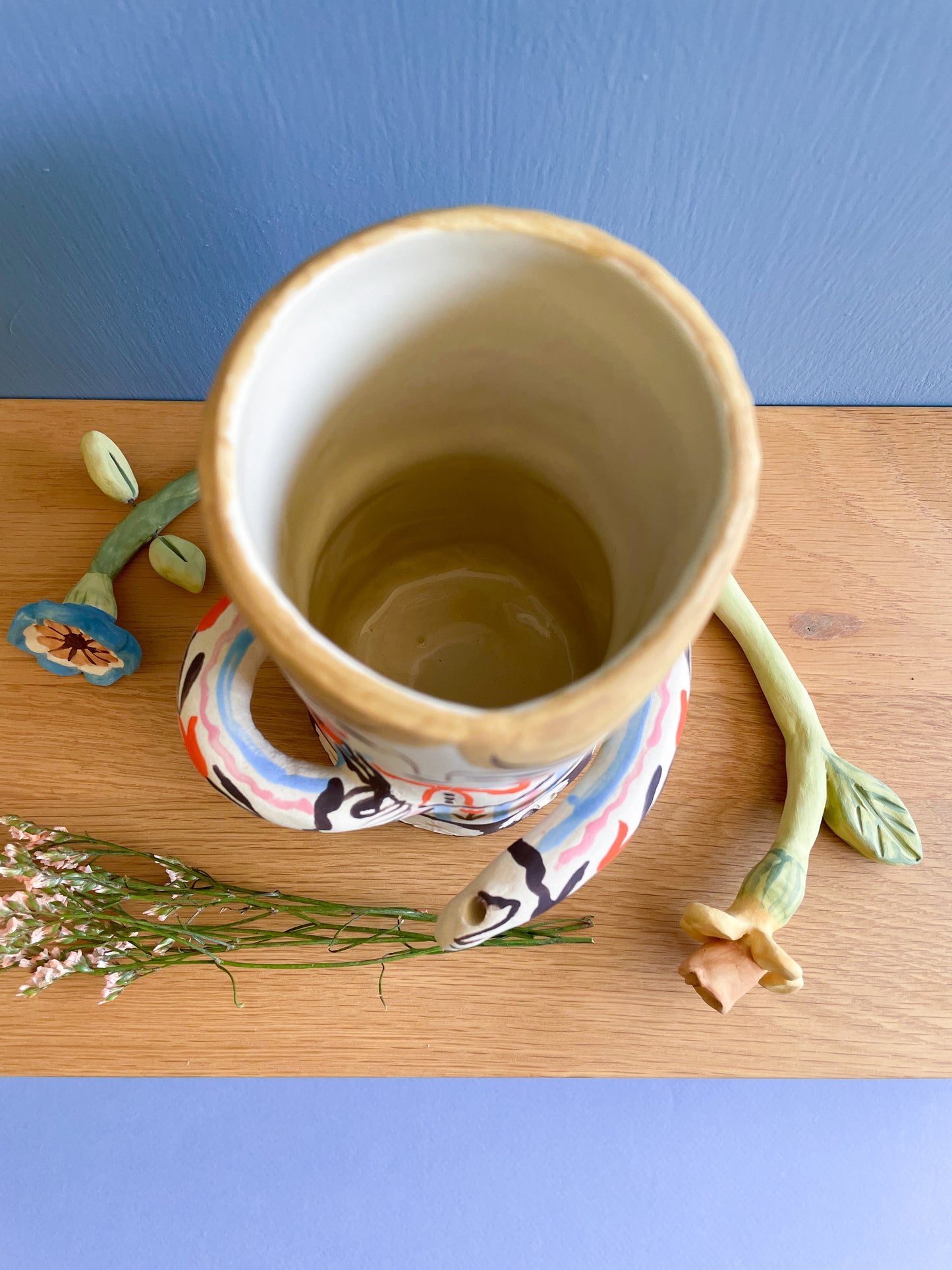 Folk people vase-no hat- medium