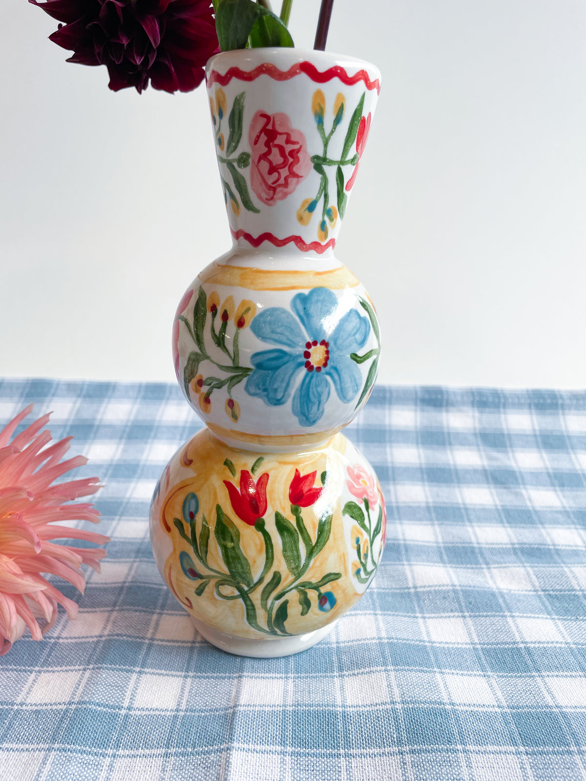 Folk People Vase~majolica