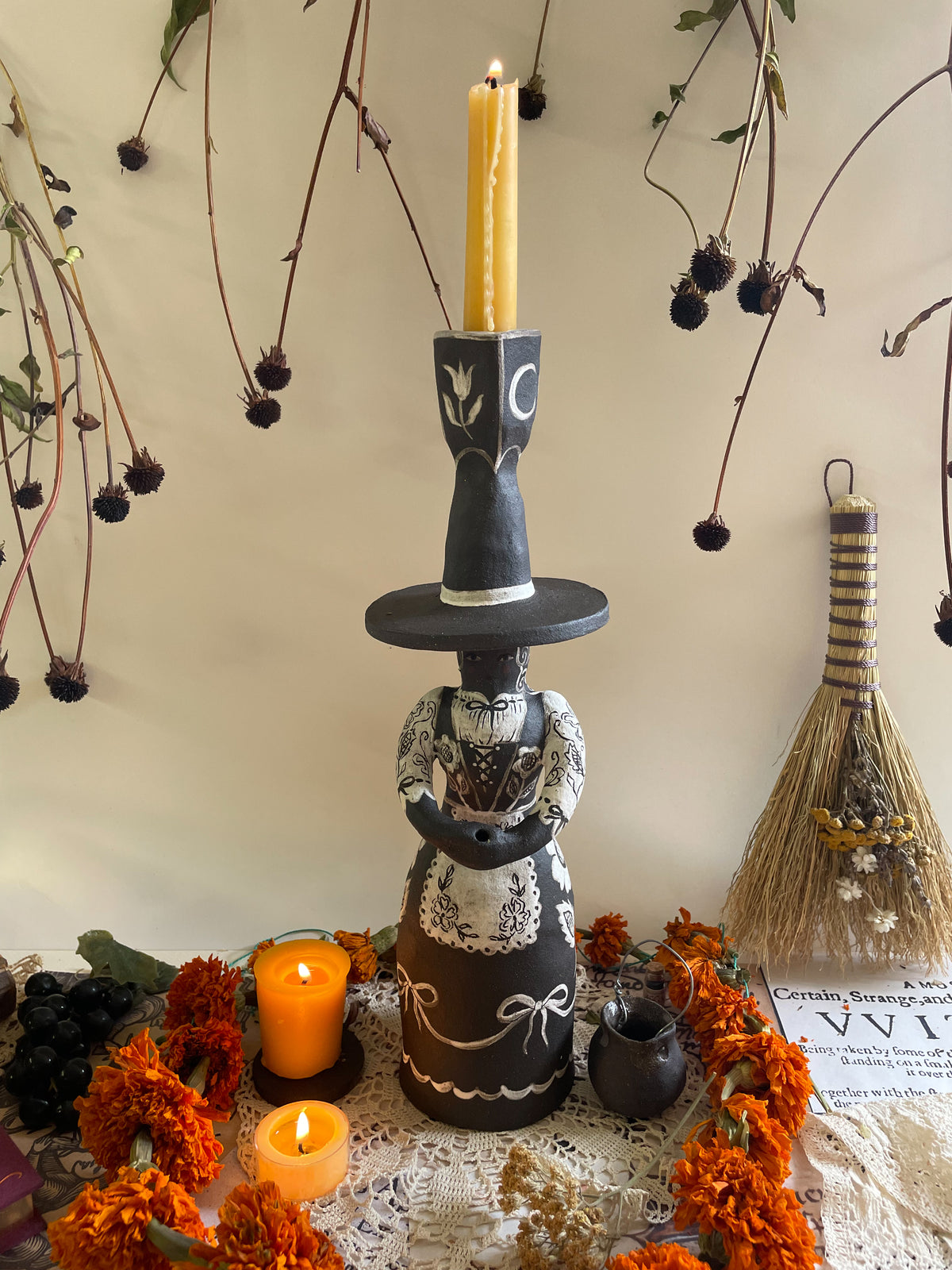 Black magic witch candelabra