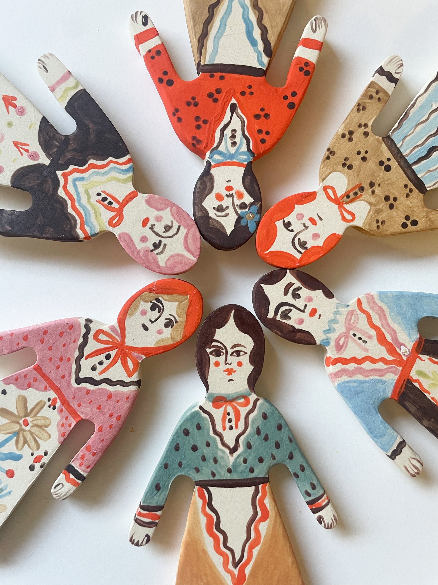 Clay doll wall ornament