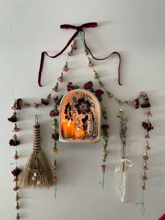 Floral memento mori shrine