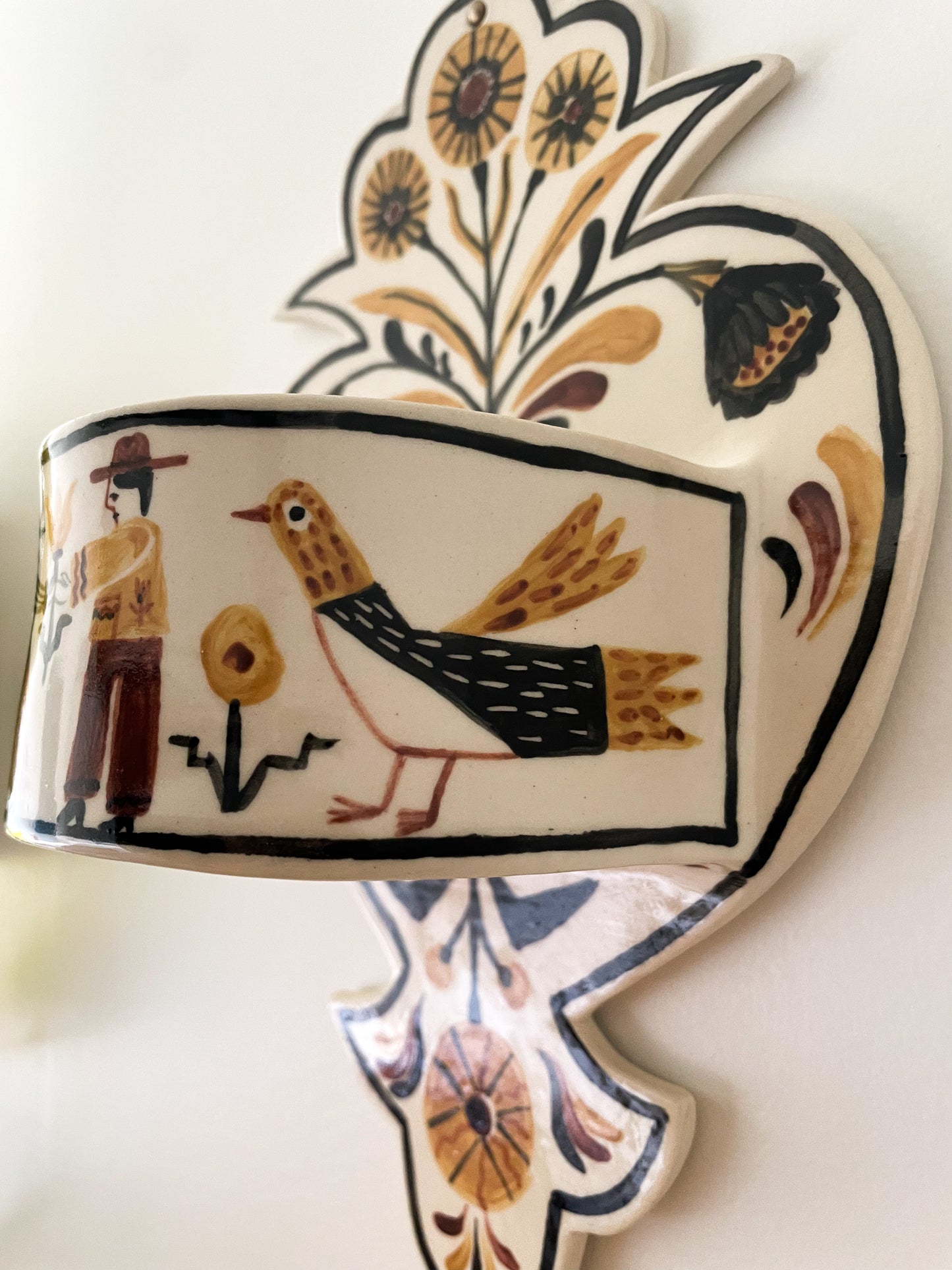 Folk Heart Wall Pocket
