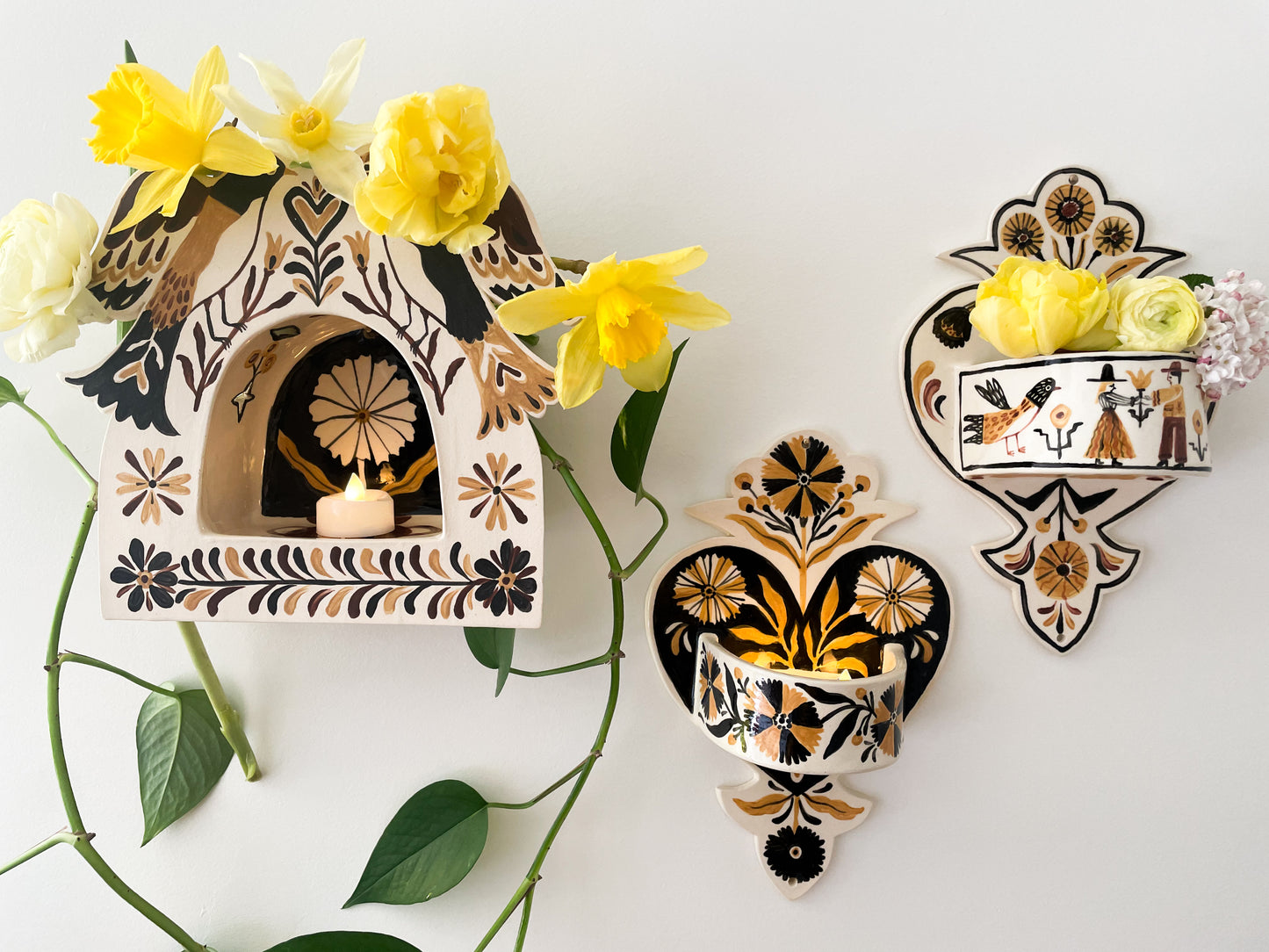 Folk Heart Wall Pocket