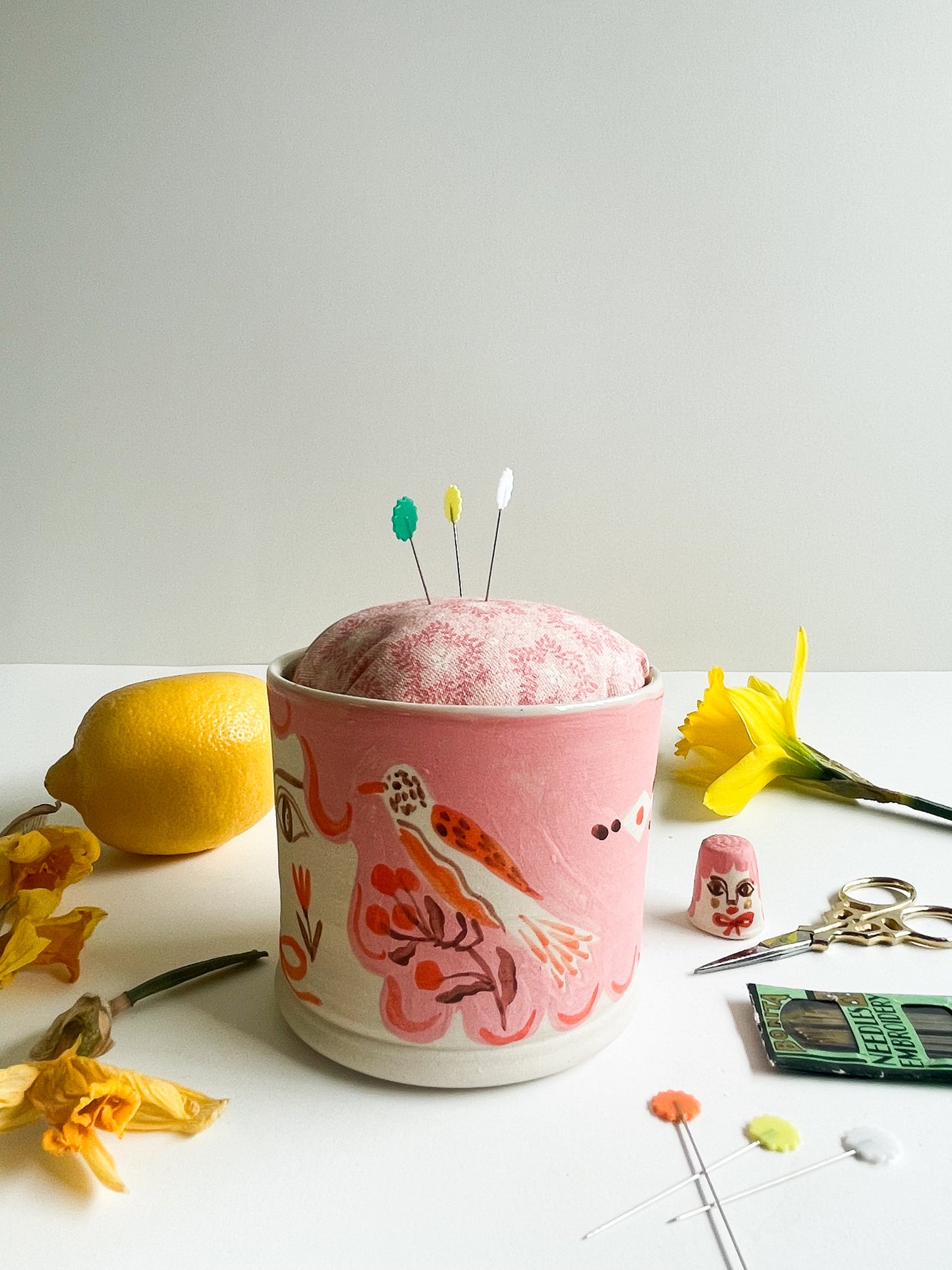 Pin cushion tumbler
