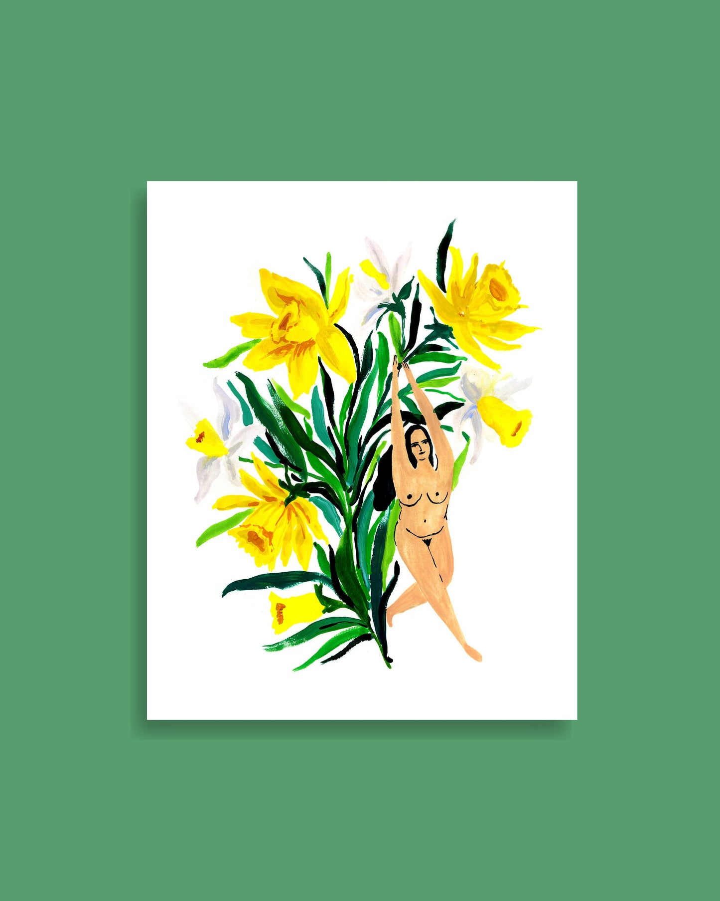 Daffodil Flower Lady Art Print