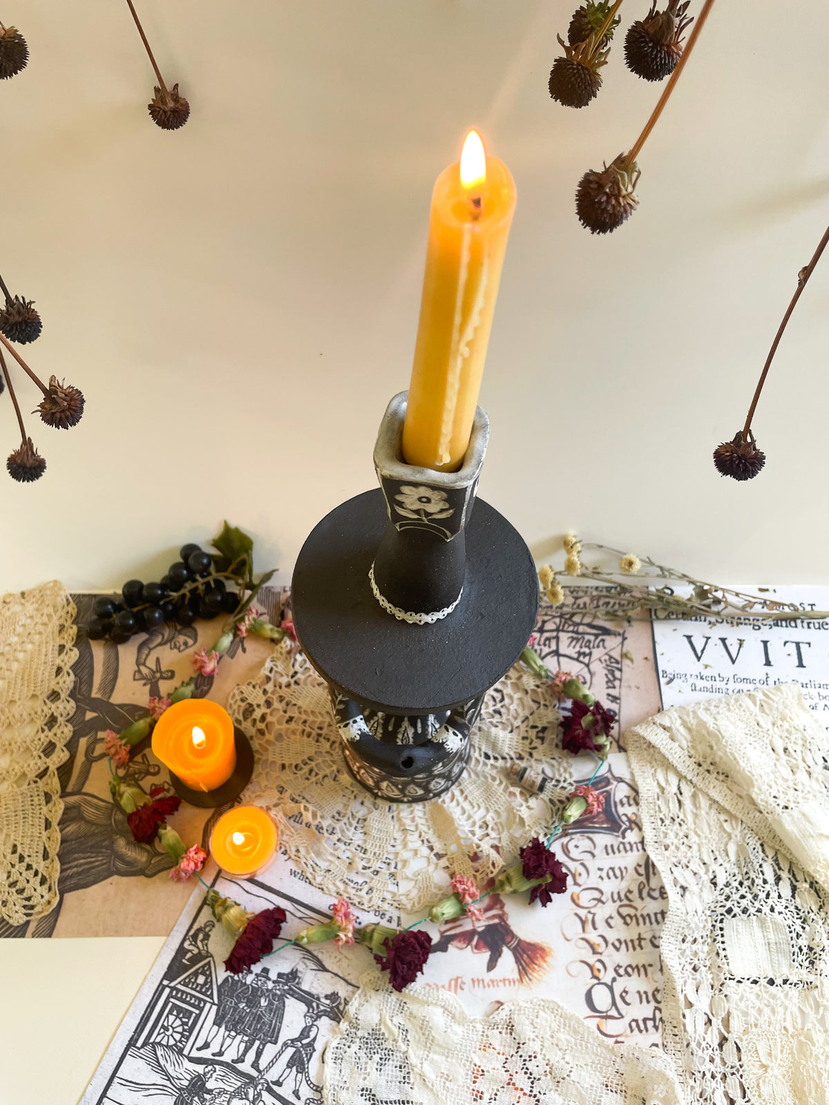 Black magic witch candelabra