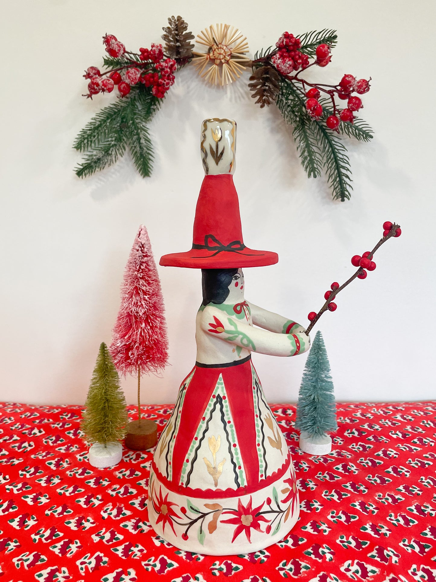 Folk Witch Figurine w/22kgold