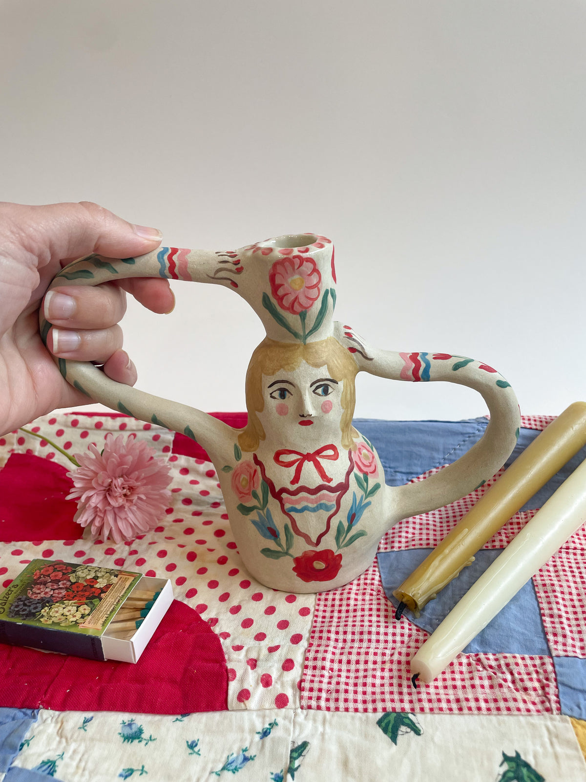 Candelabra Folk Lady