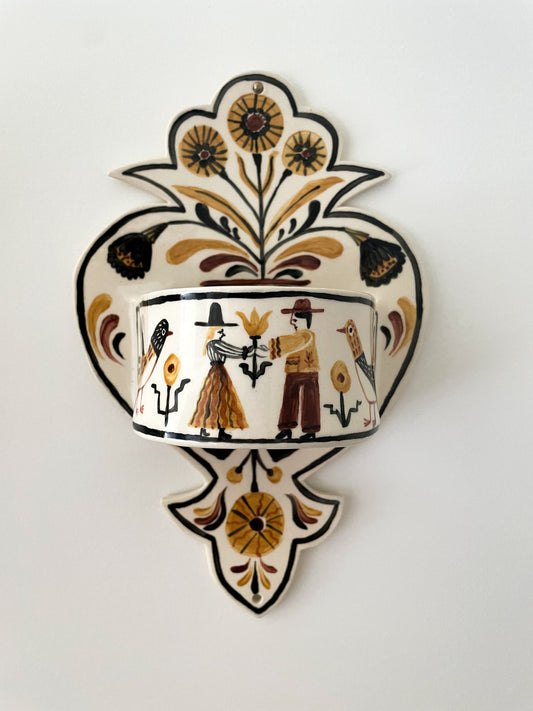 Folk Heart Wall Pocket