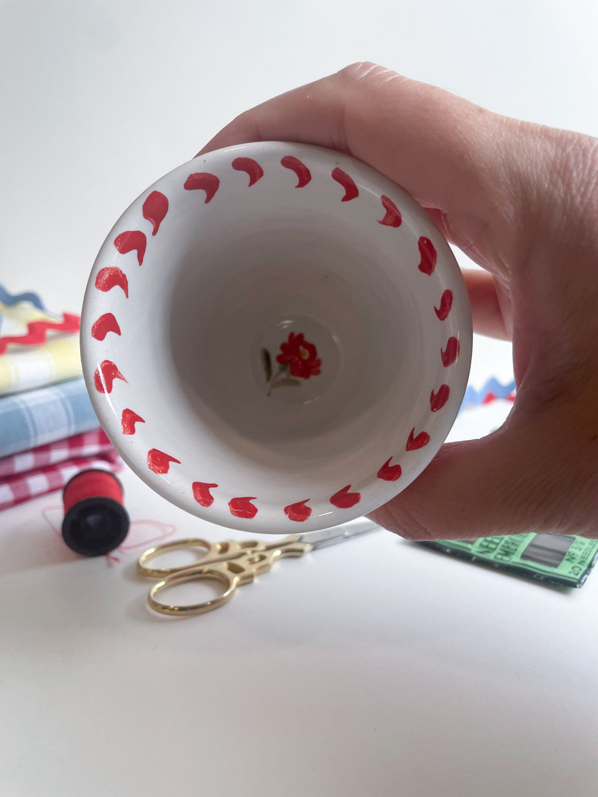 Pincushion mini cup~majolica