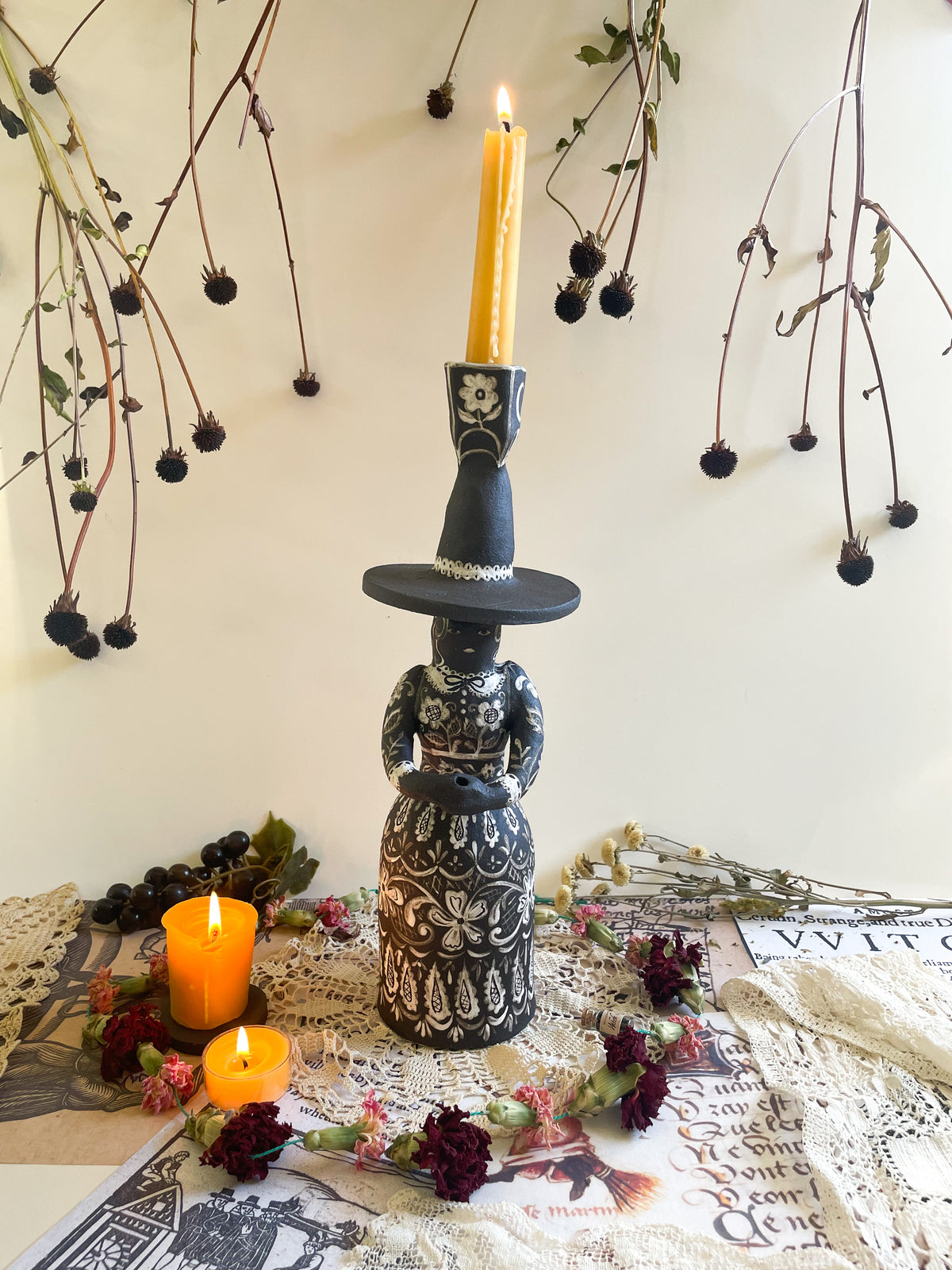 Black magic witch candelabra