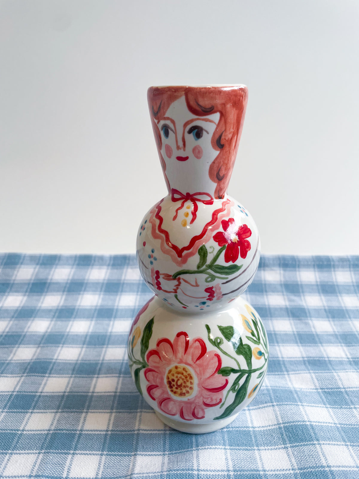 Folk People Vase~majolica