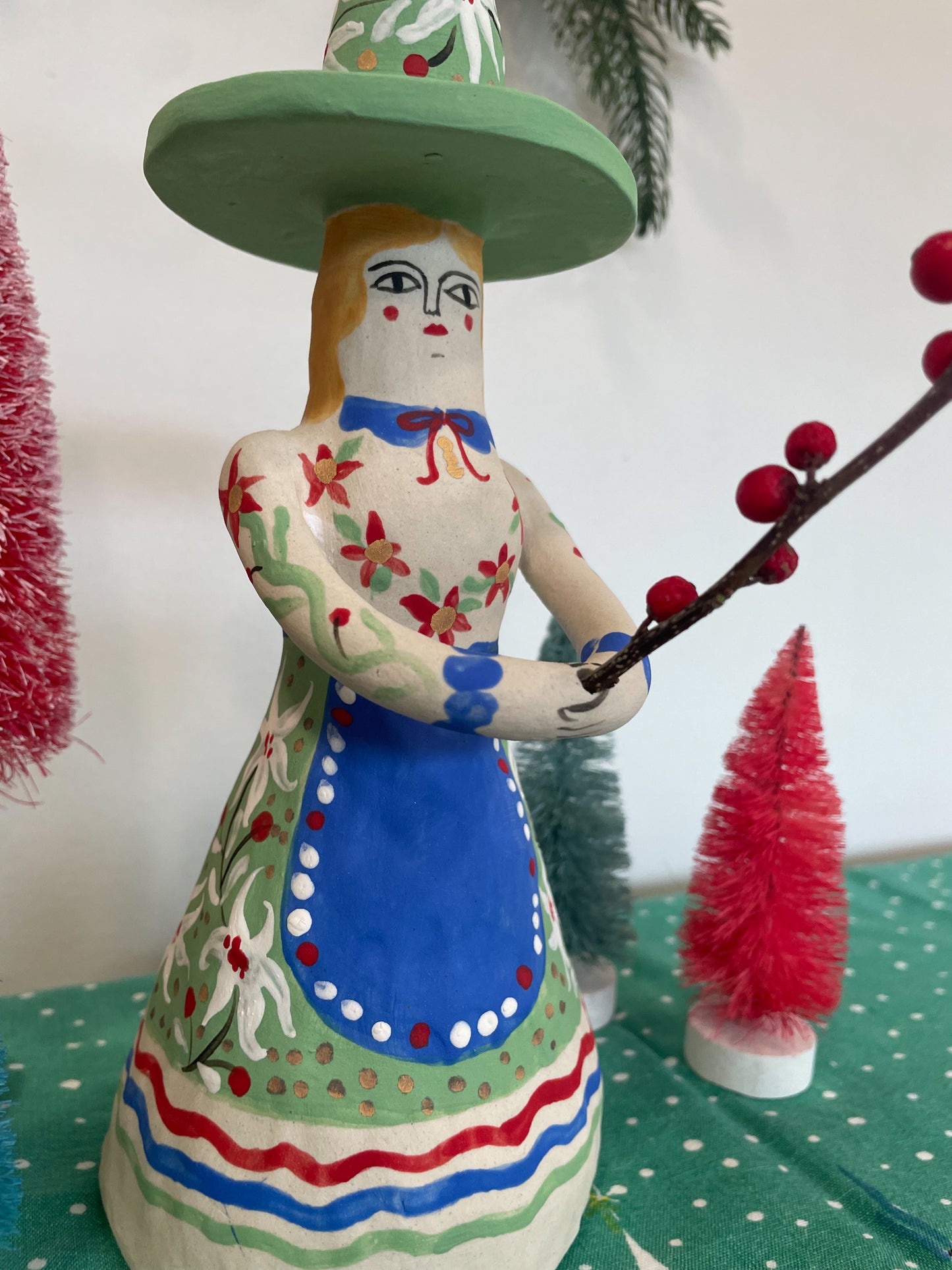 Folk Witch Figurine w/22k gold