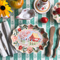 Fluted folk scene platter