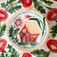 Scalloped small folk plate