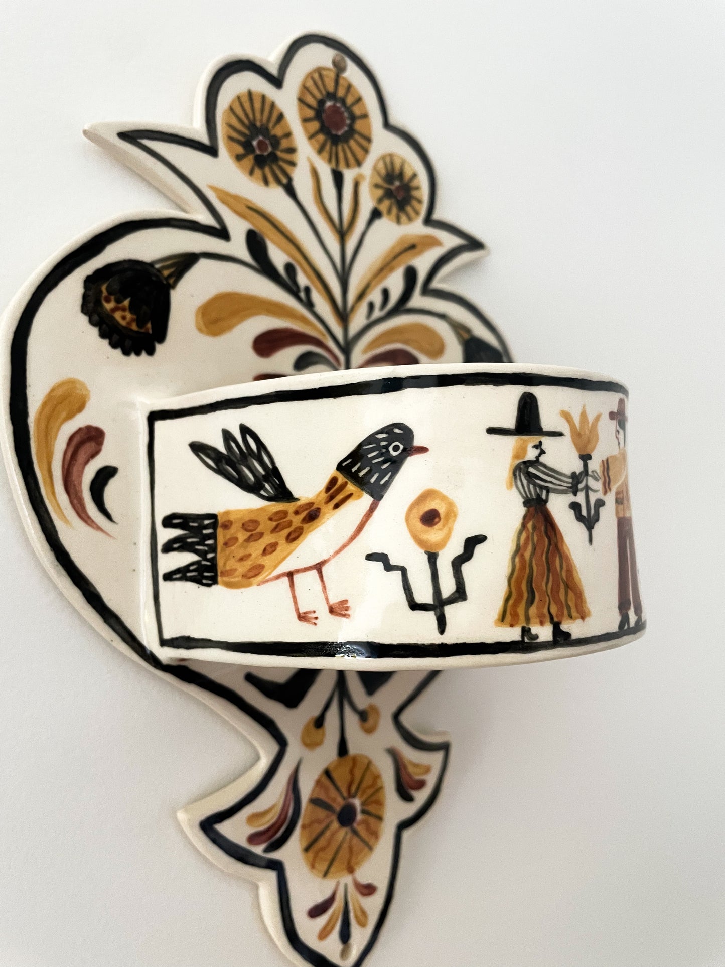 Folk Heart Wall Pocket