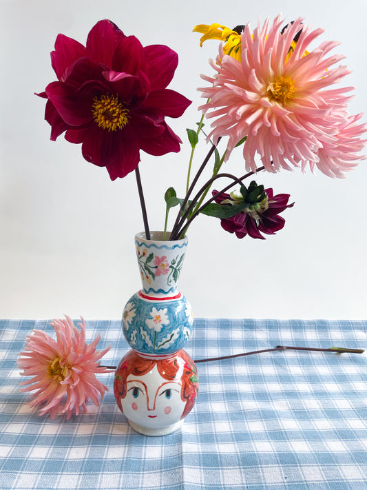 Folk People Vase~majolica