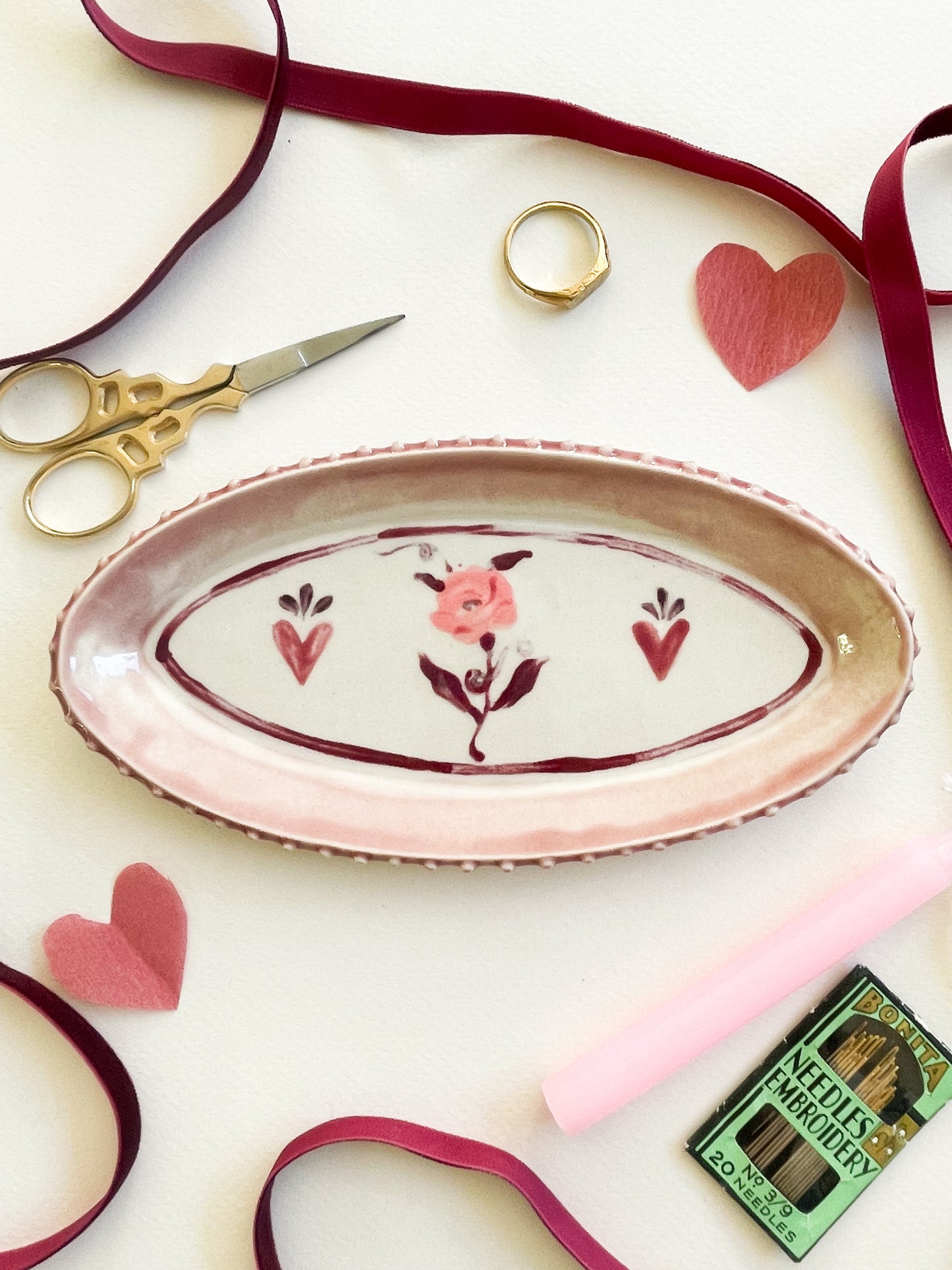 Rose trinket dish