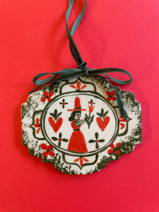 Folk platter ornament
