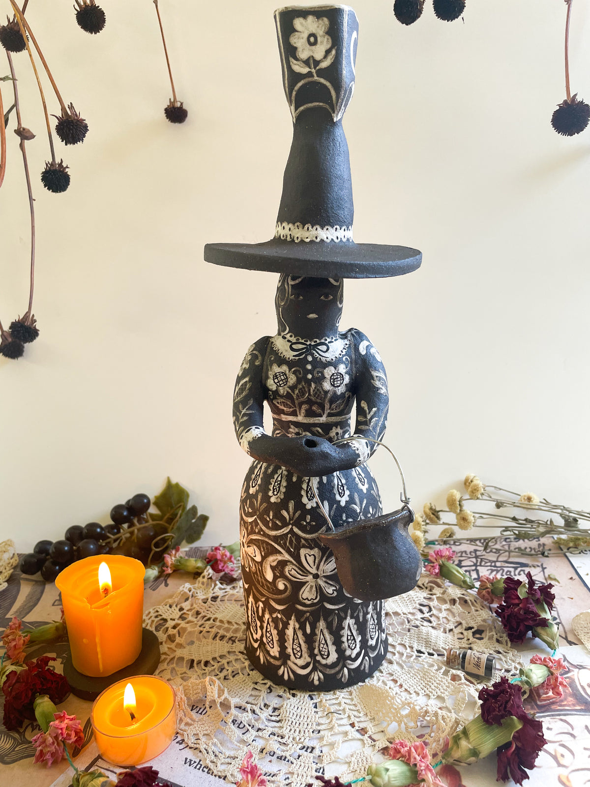 Black magic witch candelabra