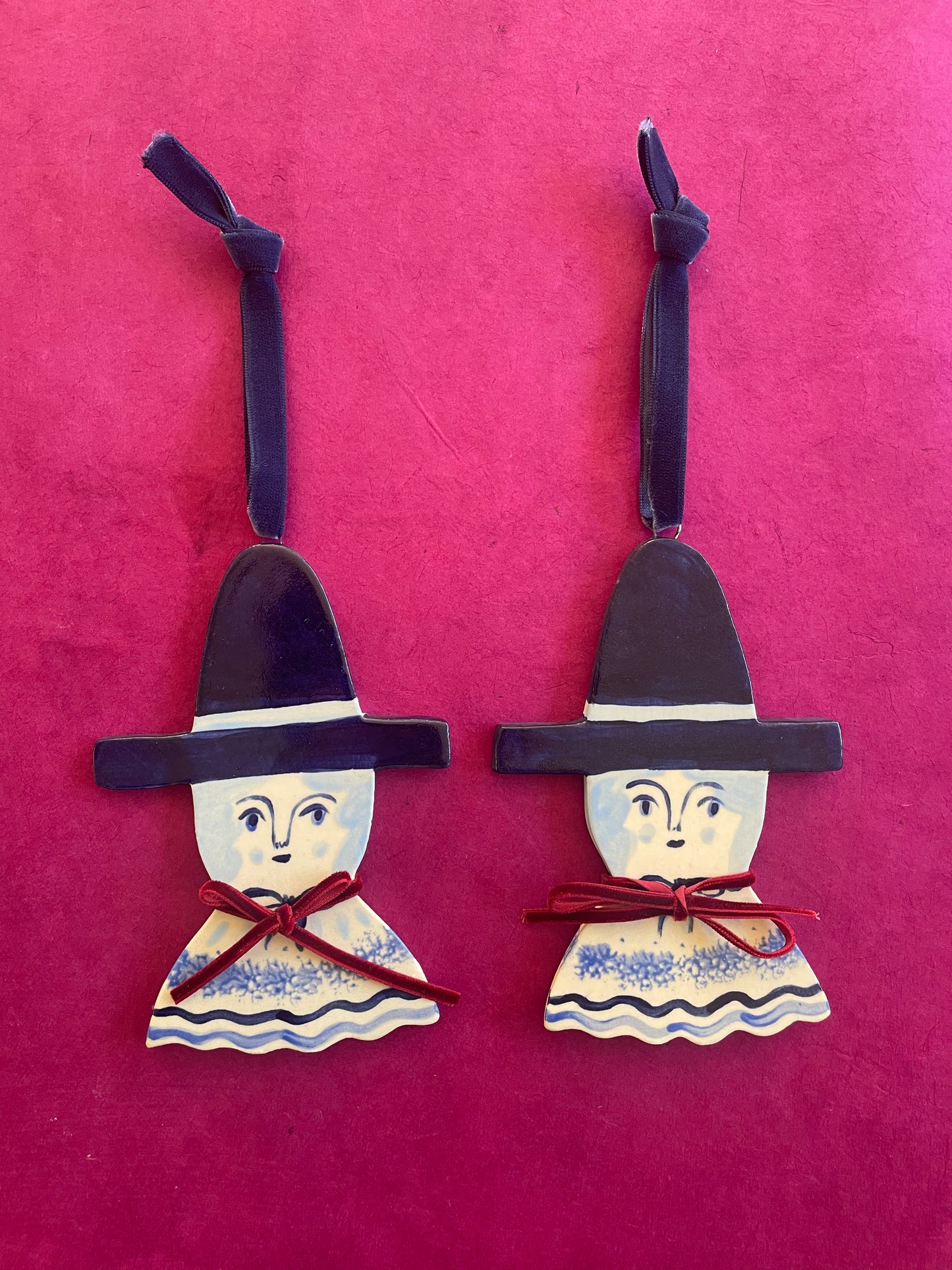 Christmas witch ornament~blue