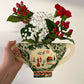 Folk scene wall & table vase