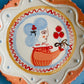 Folk trinket dish w/22kgold