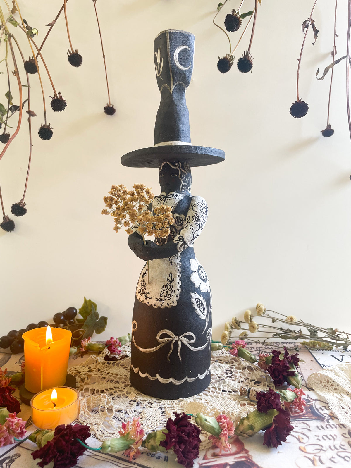 Black magic witch candelabra