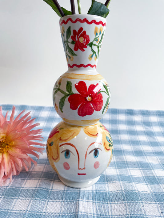 Folk People Vase~majolica