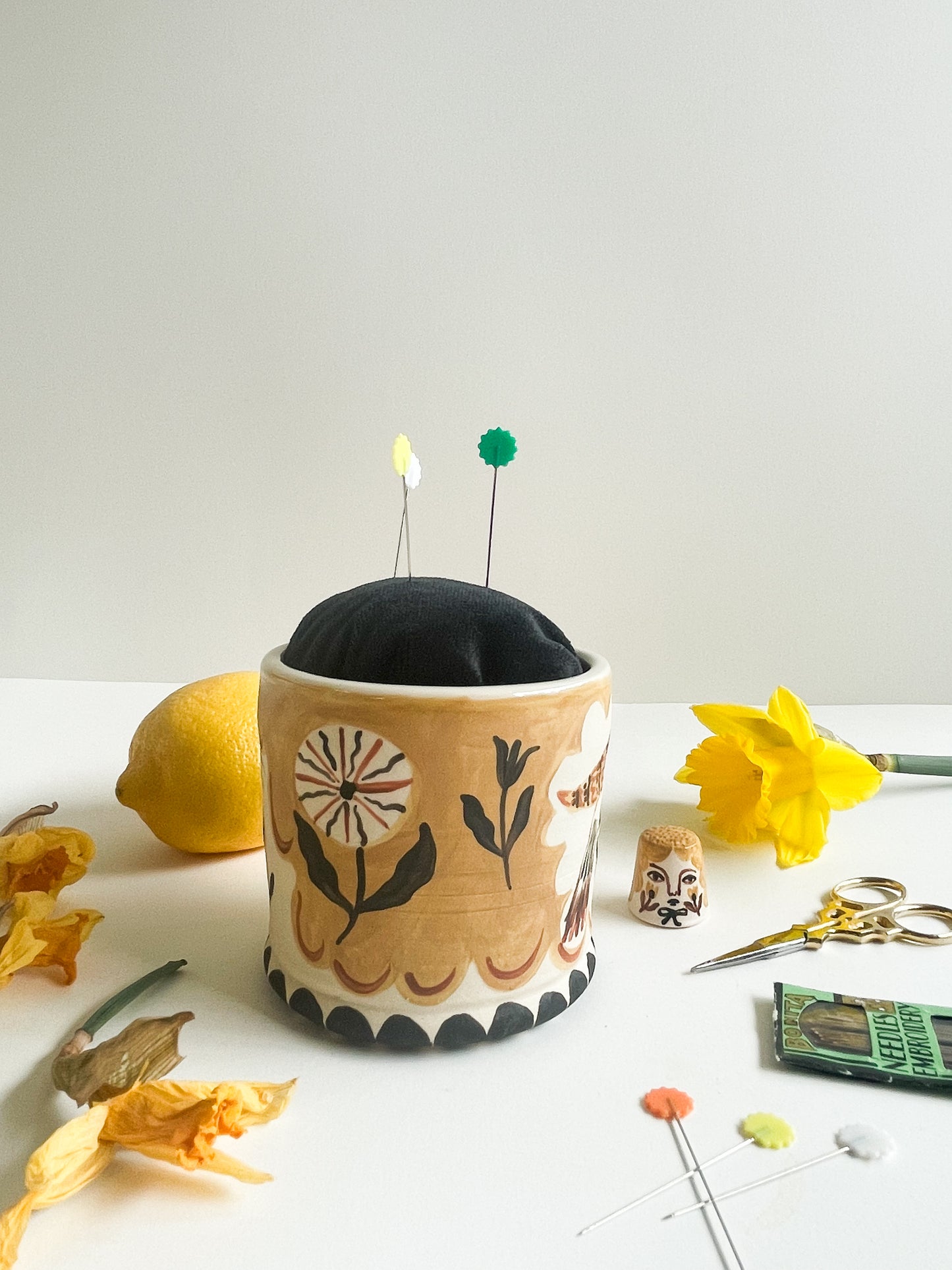 Pin cushion tumbler