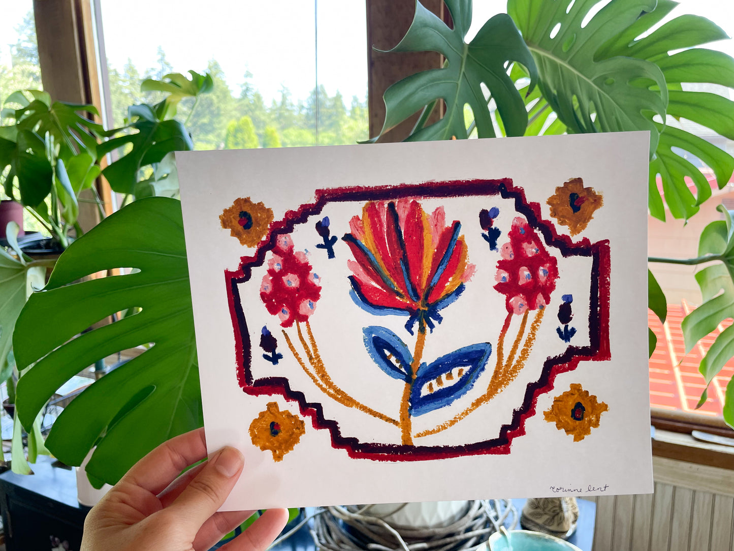 Swedish Folk Rug Art Print