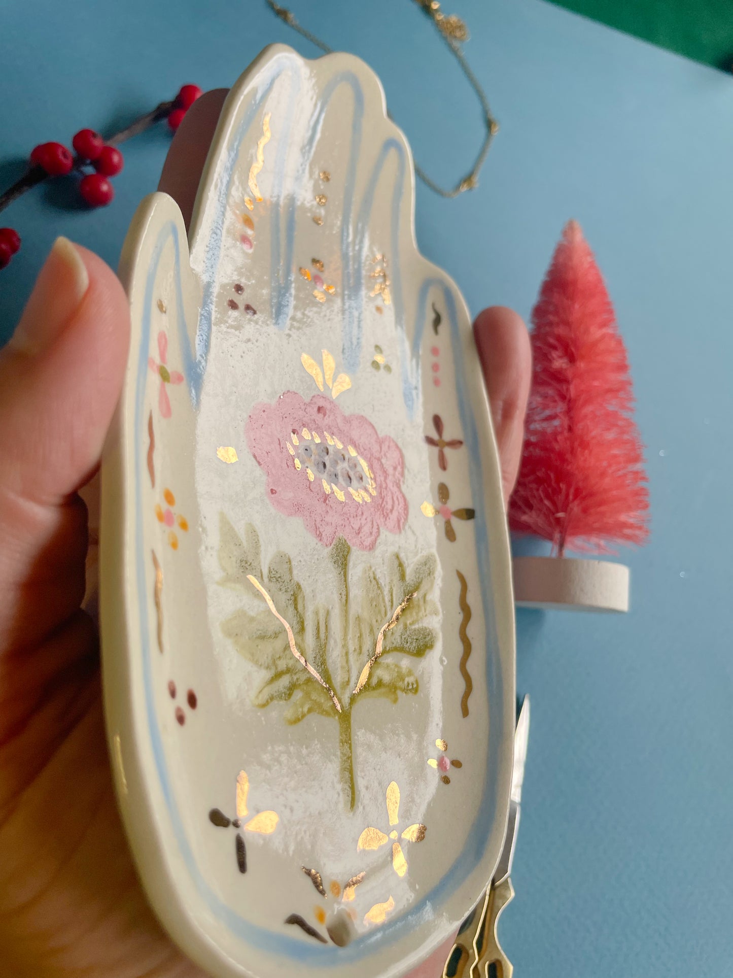 Hand Incense Burner w/24k gold