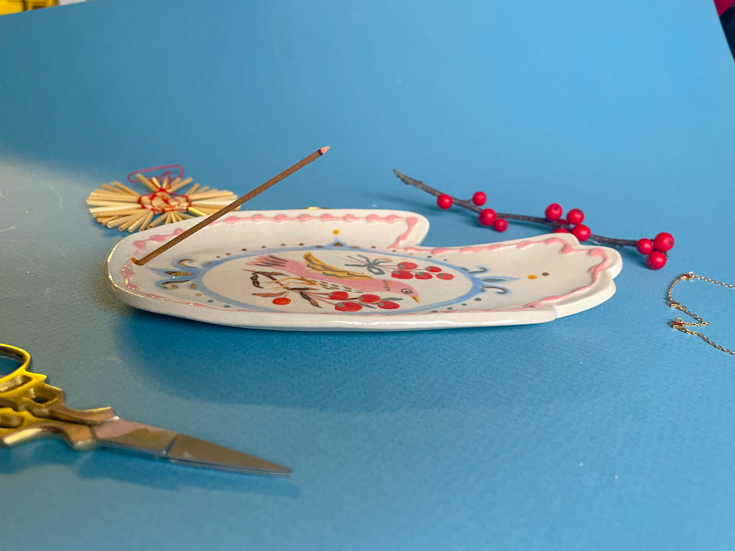 Hand Incense Burner w/24k gold