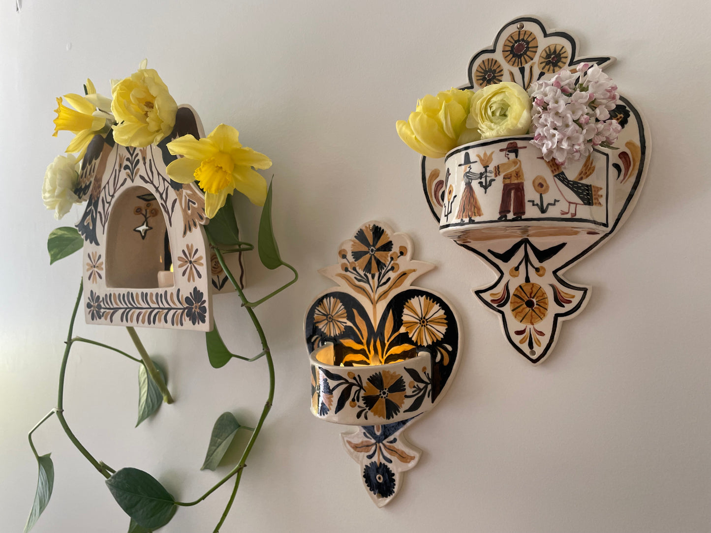 Folk Heart Wall Pocket