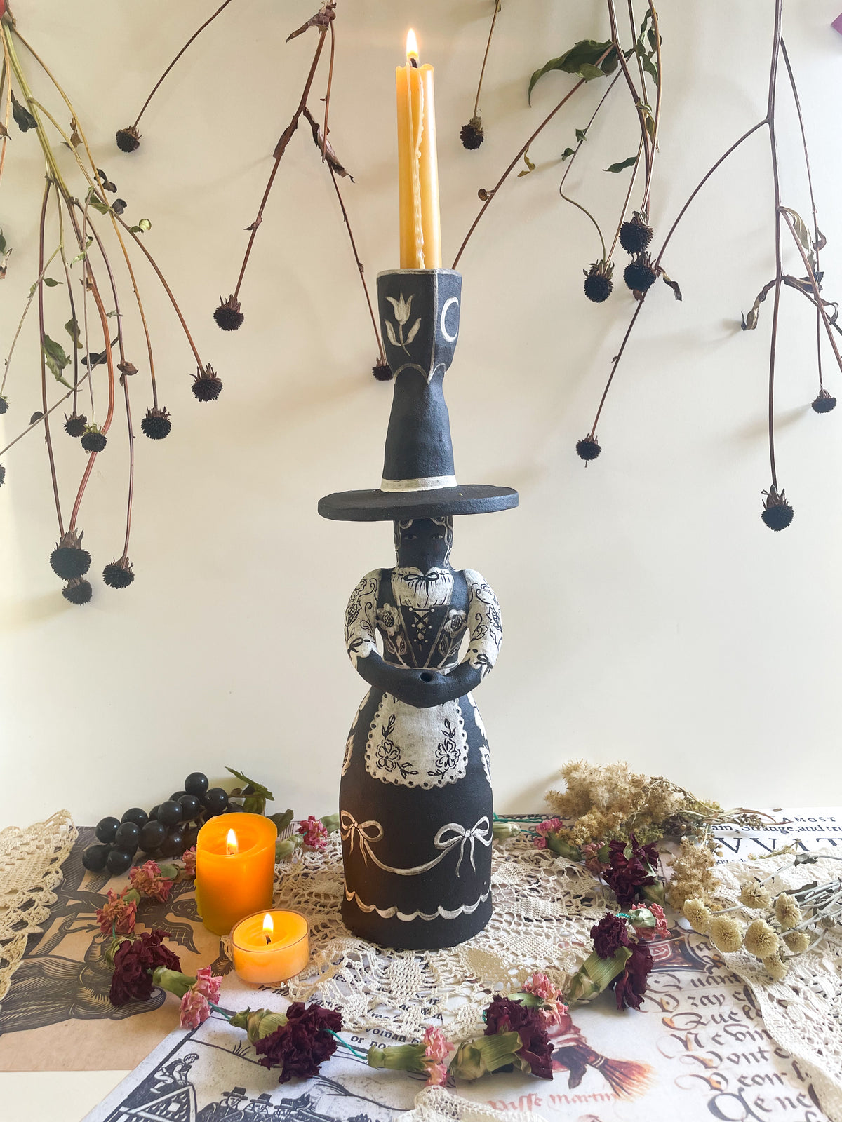 Black magic witch candelabra