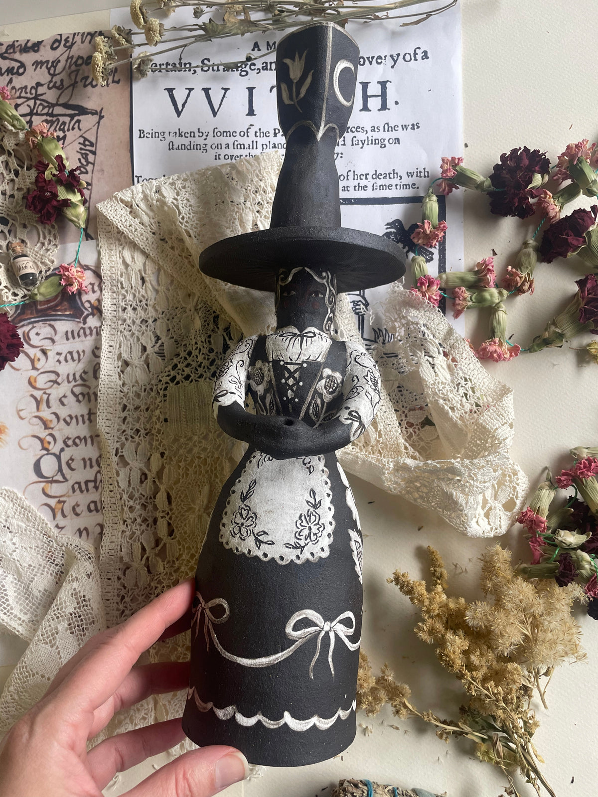 Black magic witch candelabra