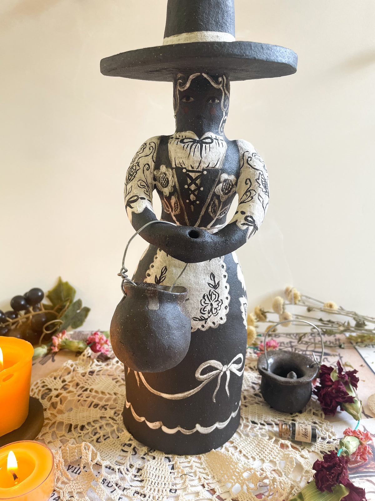 Black magic witch candelabra