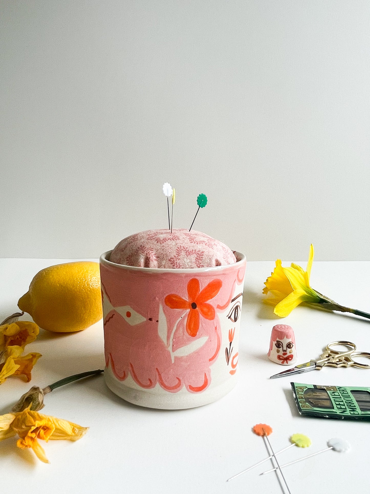 Pin cushion tumbler