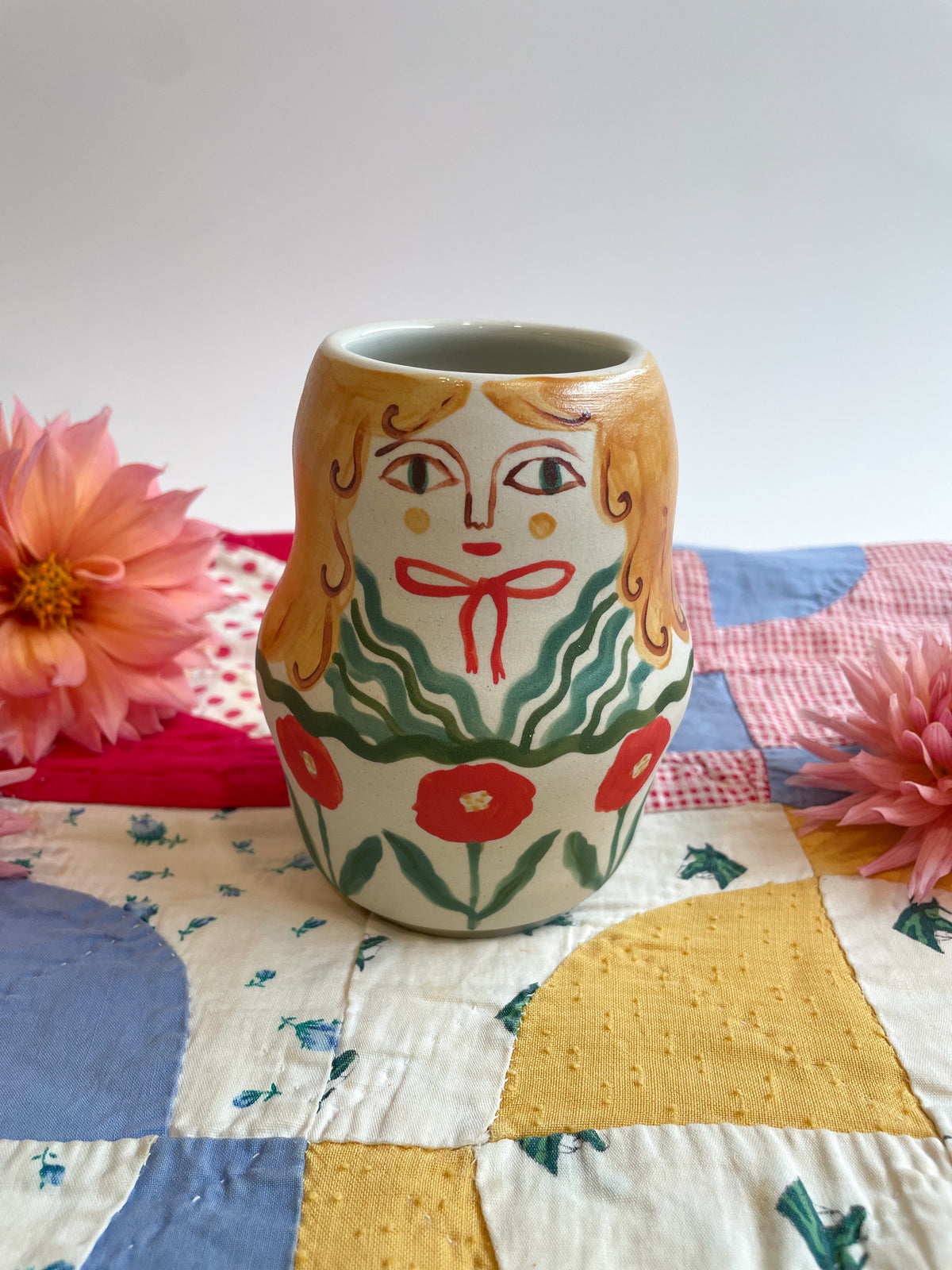 Folk people vase