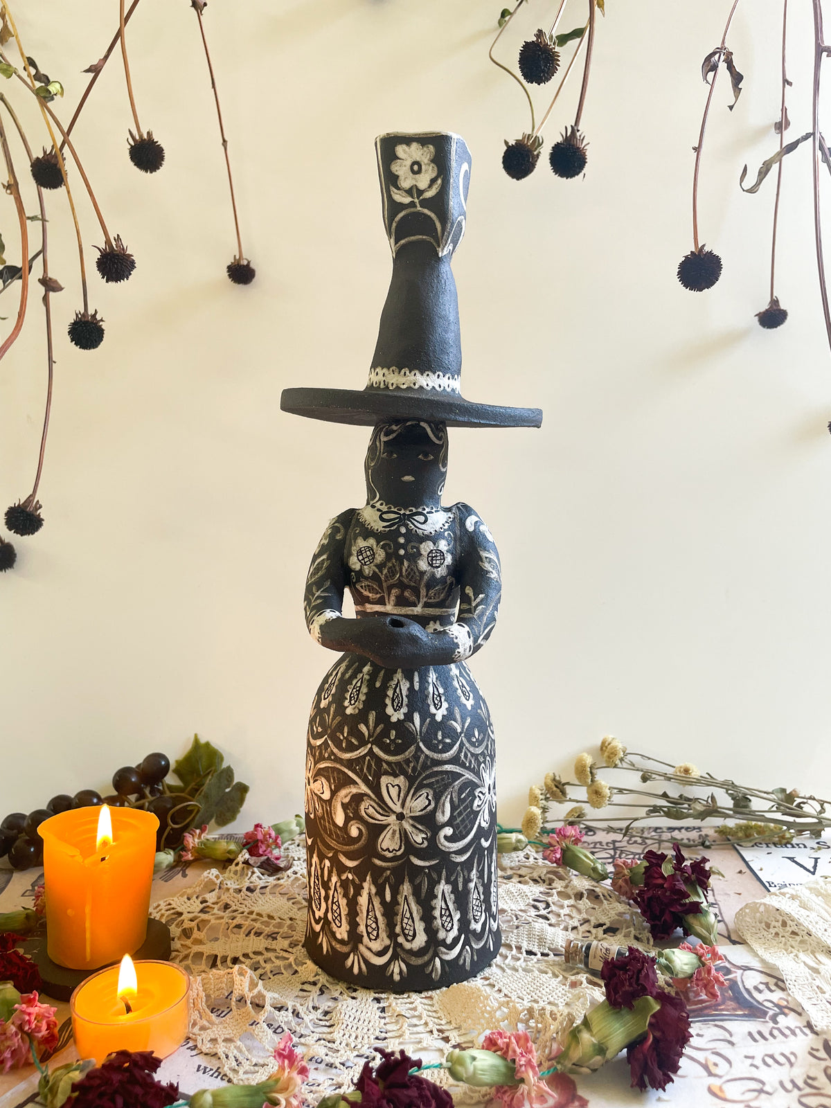 Black magic witch candelabra
