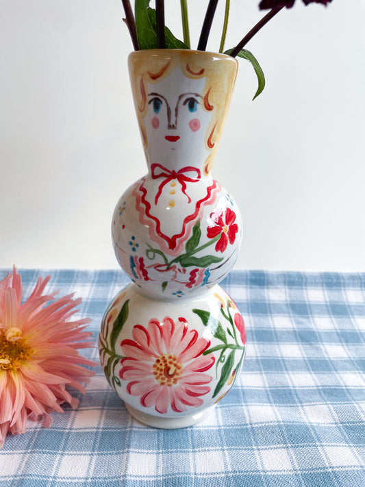 Folk People Vase~majolica