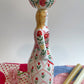 Witch tea light sculpture ~majolica