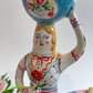 Witch tea light sculpture ~majolica