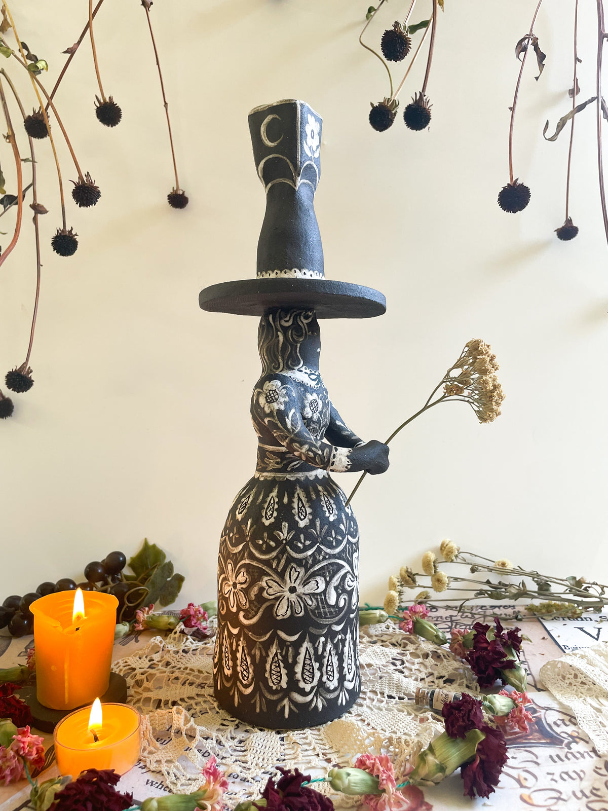 Black magic witch candelabra